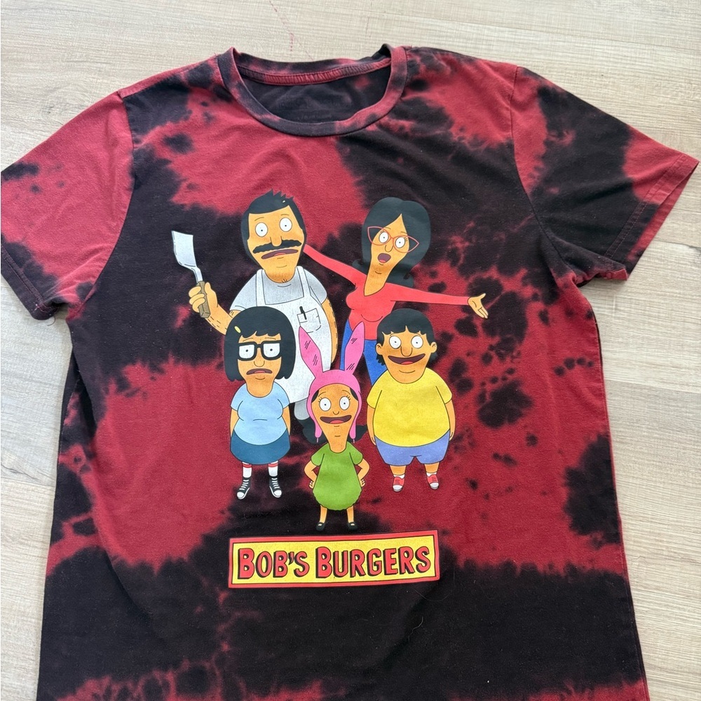 Vibrant Red and Black Cartoon Graphic Tee